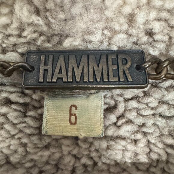 Vintage Brown Sheepskin Coat – 90s Shearling Aviator Jacket Hammer Leather - Picture 5 of 12